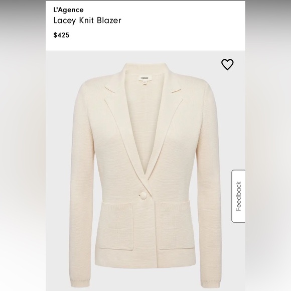 🤍L’agence Lacey knit blazer in porcelain! (Cream / off white), like new! Size M - Picture 3 of 8